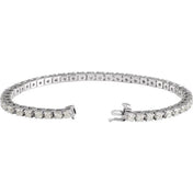 14K White 5 CTW Natural Diamond Line 7 1/4" Bracelet