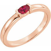 14K Rose Lab-Grown Ruby Family Stackable Ring
