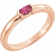 14K Rose Natural Pink Tourmaline Family Stackable Ring