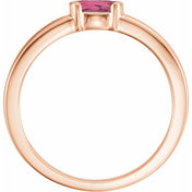 14K Rose Natural Pink Tourmaline Family Stackable Ring