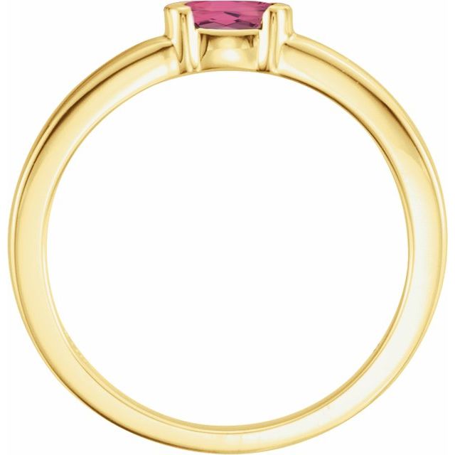 14K Yellow Natural Pink Tourmaline Family Stackable Ring