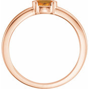 14K Rose Natural Citrine Family Stackable Ring