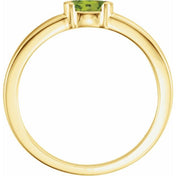 14K Yellow Natural Peridot Family Stackable Ring