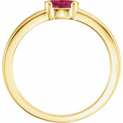 14K Yellow Lab-Grown Ruby Family Stackable Ring
