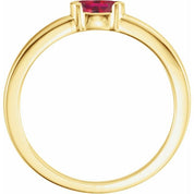 14K Yellow Natural Ruby Family Stackable Ring