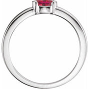 Sterling Silver Natural Ruby Family Stackable Ring