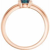 14K Rose Lab-Grown Alexandrite Family Stackable Ring