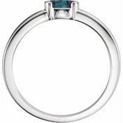 14K White Lab-Grown Alexandrite Family Stackable Ring