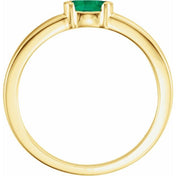 14K Yellow Natural Emerald Family Stackable Ring
