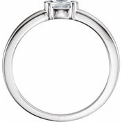 Sterling Silver Natural White Sapphire Family Stackable Ring