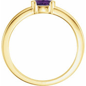 14K Yellow Natural Amethyst Family Stackable Ring