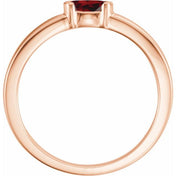 14K Rose Natural Mozambique Garnet Family Stackable Ring