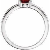 Sterling Silver Natural Mozambique Garnet Family Stackable Ring