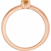 14K Rose Natural Citrine Family Stackable Ring
