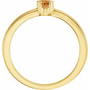 14K Yellow Natural Citrine Family Stackable Ring