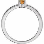 Sterling Silver Natural Citrine Family Stackable Ring