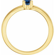 14K Yellow Lab-Grown Blue Sapphire Family Stackable Ring