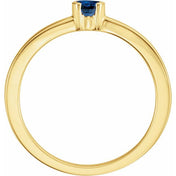 14K Yellow Natural Blue Sapphire Family Stackable Ring