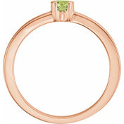 14K Rose Natural Peridot Family Stackable Ring