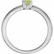 Sterling Silver Natural Peridot Family Stackable Ring