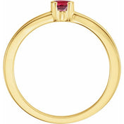 14K Yellow Lab-Grown Ruby Family Stackable Ring