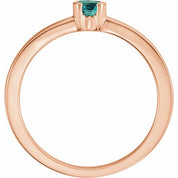 14K Rose Lab-Grown Alexandrite Family Stackable Ring