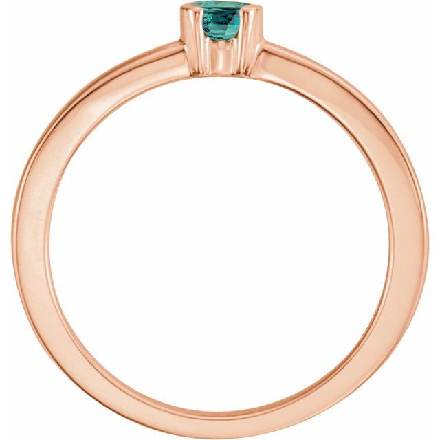 14K Rose Lab-Grown Alexandrite Family Stackable Ring