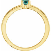 14K Yellow Lab-Grown Alexandrite Family Stackable Ring