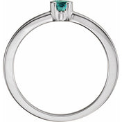 14K White Natural Alexandrite Family Stackable Ring