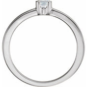 Sterling Silver Natural White Sapphire Family Stackable Ring