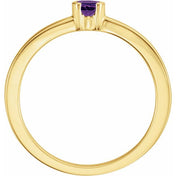 14K Yellow Natural Amethyst Family Stackable Ring