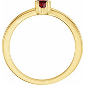 14K Yellow Natural Mozambique Garnet Family Stackable Ring