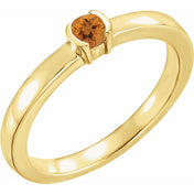 14K Yellow Natural Citrine Family Stackable Ring