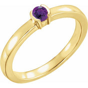 14K Yellow Natural Amethyst Family Stackable Ring