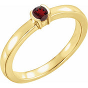 14K Yellow Natural Mozambique Garnet Family Stackable Ring