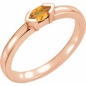 14K Rose Natural Citrine Family Stackable Ring