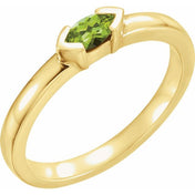 14K Yellow Natural Peridot Family Stackable Ring