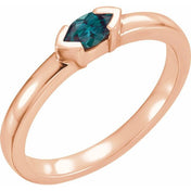 14K Rose Lab-Grown Alexandrite Family Stackable Ring