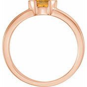 14K Rose Natural Citrine Family Stackable Ring