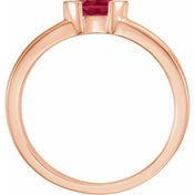14K Rose Lab-Grown Ruby Family Stackable Ring