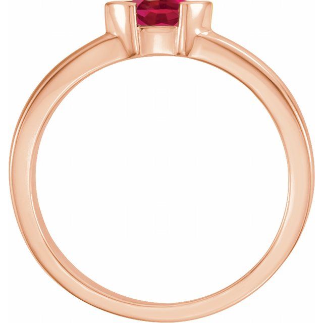 14K Rose Natural Ruby Family Stackable Ring