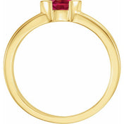 14K Yellow Lab-Grown Ruby Family Stackable Ring