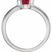 Sterling Silver Natural Ruby Family Stackable Ring