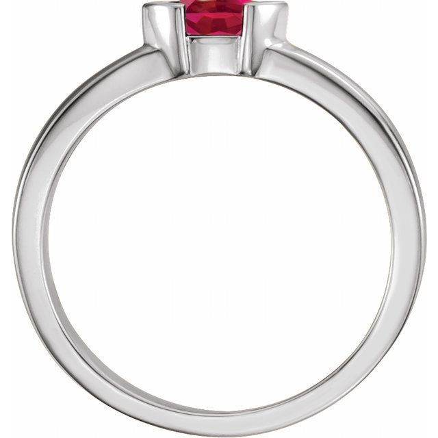 Sterling Silver Natural Ruby Family Stackable Ring