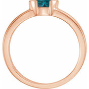 14K Rose Lab-Grown Alexandrite Family Stackable Ring
