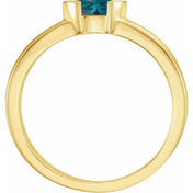 14K Yellow Lab-Grown Alexandrite Family Stackable Ring