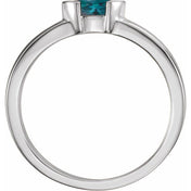 14K White Lab-Grown Alexandrite Family Stackable Ring
