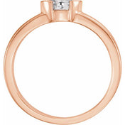14K Rose Natural White Sapphire Family Stackable Ring