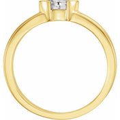 14K Yellow Natural White Sapphire Family Stackable Ring