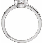 Sterling Silver Natural White Sapphire Family Stackable Ring